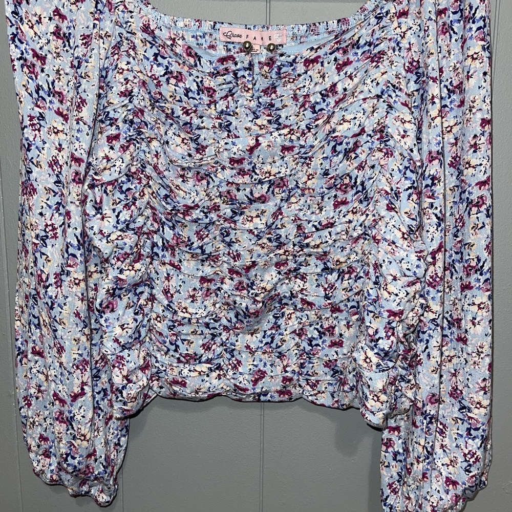 Ruched Floral Top